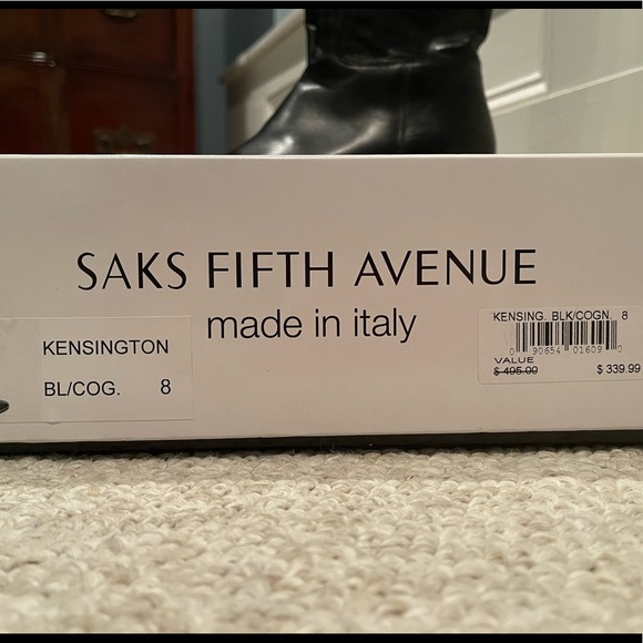 Saks Fifth Avenue black/brown boots - Picture 7 of 9